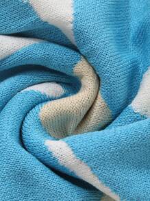 DAZY Men's White Jacquard & Letter Pattern Knit Sweater, Summer - White - View 9