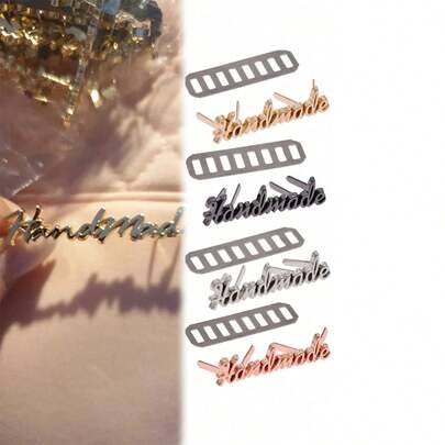 10 Stücke handgemachte Metall Buchstaben Etiketten für Jeans, Schuhe, Kleidung, Etiketten, Tags, handgemachte Geldbörsen, Handtaschen, Lederhandwerk, DIY Accessoires
