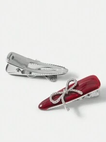 MOTF PREMIUM FASHIONABLE RED BOW DECOR HAIR CLIP