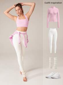 GLOWMODE FeatherFit™ Twisted Active Square Neckline Tank Light Support Low Impact Yoga Pilates Daily Spring Summer - Bubblegum Pink - View 6