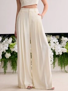 MOTF Soiréza PANTALONES DE TRAJE CON PATA ANCHA FRUNCIDA