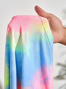 Slaydiva 女式简约修身休闲扎染细肩带连衣裙