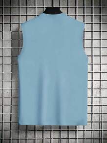 Manfinity RSRT Camiseta de tirantes cuello redondo casual con estampado de plantas, minimalista, para uso diario para hombres