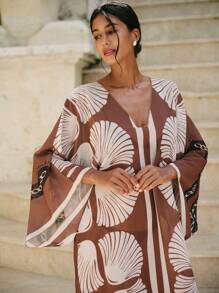 Swim Mulvari Cubre todo de mujer de manga larga con cuello en V para el verano, diseñado elegantemente para vacaciones y uso diario casual