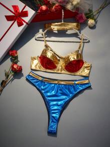 Fantasy Costume 3pcs Plus Size Sexy Power Woman Cosplay Lingerie Set
