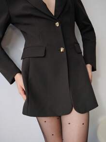 MOTF STUDIO 结构化纽扣西装外套 - 黑色 - 查看 4