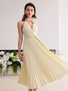 MOTF Soiréza STEREO FLORAL PLEATED COCKTAIL DRESS - Beige - View 3