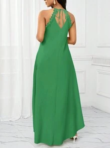 SHEIN Lady Vestidos de fiesta, vestidos de invitada de boda, vestidos de mujer de verano, vestidos de vacaciones y de ocio, vestido largo con tirantes para mujer - Agua verde azul - Ver 2