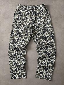 Manfinity LEGND Men's Camo Print Pocketed Straight Loose Casual Pants Leopard Print Men - Multicolor - View 5