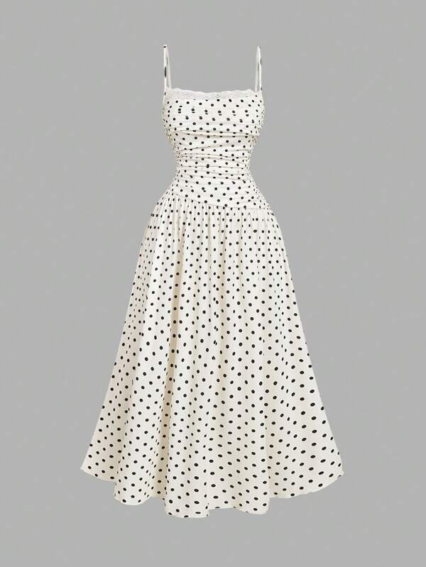 SHEIN MOD Plus Size Women's Summer Elegant Lace Trim Long Dress,. Eve Dress, Women,Elegant Women Dresses,Beige Women Dresses,Formal Women Dresses,Holiday Dress,,Birthday Dresses For Women