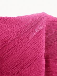 SHEIN Clasi 2 件套纯色纹理吊带背心和分层短裙 - 玫紅色 - 查看 7