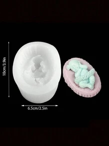 1 件半透明熟睡婴儿硅胶蜡烛制作模具手工艺品家居装饰 - 無色 - 查看 3