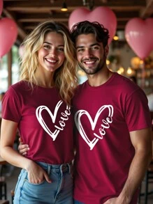 Manfinity Homme Camiseta de hombre corte slim ajustado de color rojo vino, uso casual minimalista de todos los días