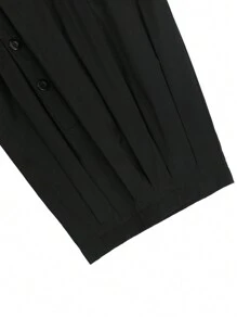 Manfinity EMRG Nuovi pantaloni casual da uomo a gamba ampia, larghi e morbidi, a lanterna, con design unico, pantaloni larghi neri, autunnali