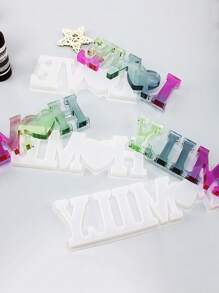 3 件装 LOVE HOME FOMILY 字母模具 DIY 水晶滴管模具 英文单词模具装饰品 - 白色 - 查看 3