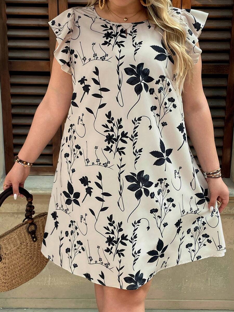 SHEIN VCAY Đầm thường ngày đơn giản thanh lịch cỡ lớn - Nhiều màu - Xem 1