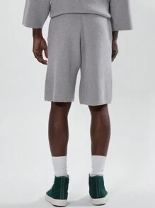 Musero Men Basics Style Plain Jersey Track Shorts Only Spring Summer - Grey - View 4