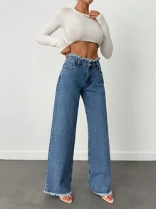 EURMUSE 100%Cotton Rigid, Belt Detailed Wideleg Fit