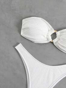 SHEIN Swim Women's Simple & Sexy Special Fabric Beach Outfit, Can Showcase The Figure For Summer Beach Vacation