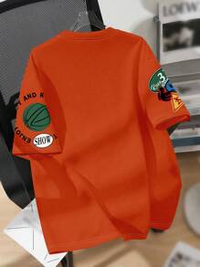 SHEIN Leap Crew Áo thun cổ tròn tay ngắn đơn giản cho bé trai tuổi teen, phù hợp cho mùa hè - trắng - Xem 2