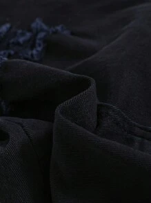 SHEIN Young Boy Casual Distressed Washed Denim Jeans - Black - View 3