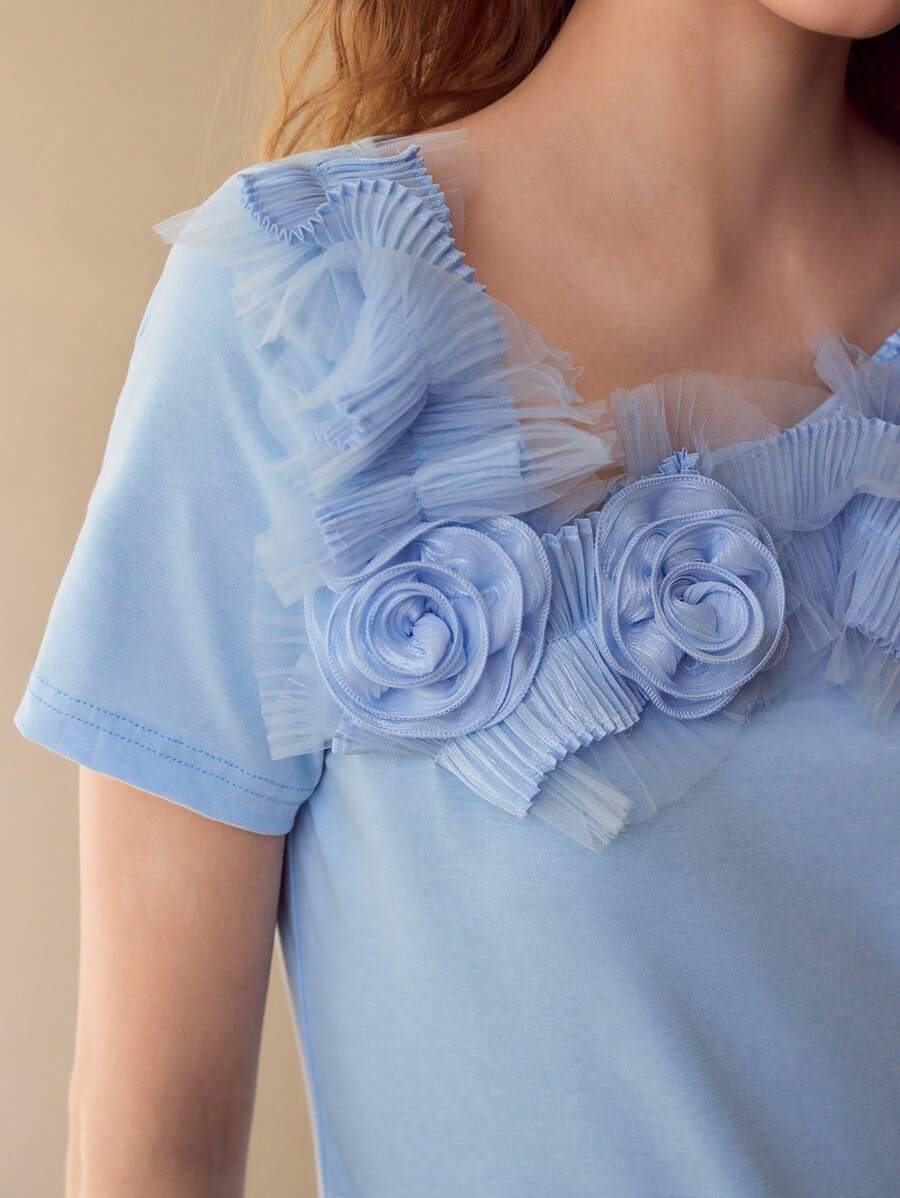 MOTF PREMIUM STEREO FLORAL SHORT SLEEVE T-SHIRT - Blue - View 2