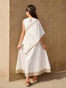 SHEIN 少女两件套服装，时尚与优雅融为一体 - 米色 - 查看 6