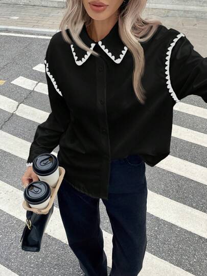 Serisse 女士休闲简约时尚日常衬衫