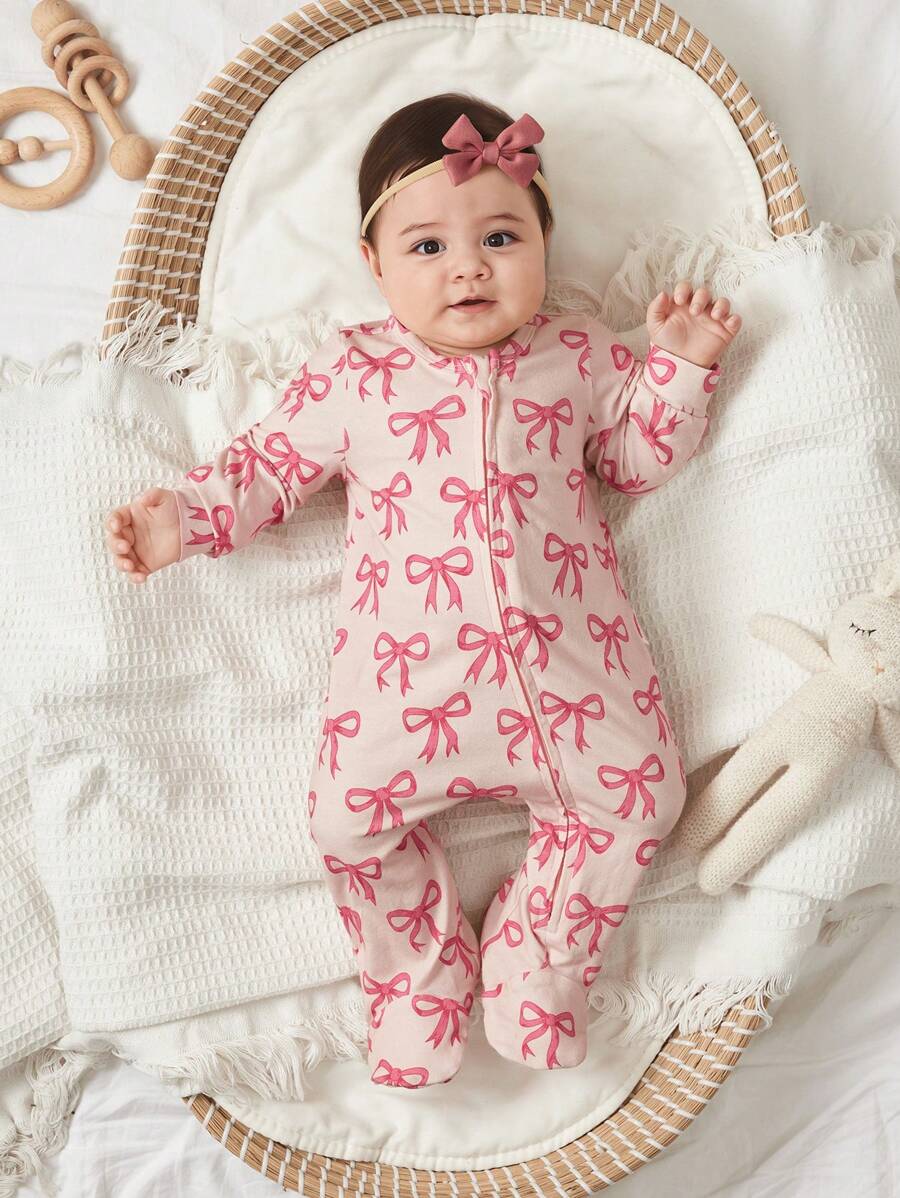 MoZiKQin Newborn Baby Girl Ruffle Romper Knit Sweater Onesie Jumpsuit Long Sleeve Zipper Romper Solid Fall Winter Outfits, D Love Heart Pink, 0-3 Months