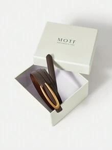 MOTF PREMIUM 1PC WOMEN BASIC SMOOTH BUCKLE SKINNY WAIST BELT, SUITABLE FOR WORK COMMUTE