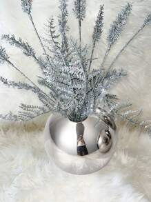 1 Peça Vaso Cerâmico Decoração Doméstica Artesanato, Vaso de Flor Arte Vaso Hidropônico Decoração Doméstica Presentes, Vaso Cerâmico Artesanato Pequena Bola Redonda Vaso Recipiente de Planta Copo Arranjo Floral Decoração Doméstica de Mesa (Prata) - Prata - Visão 4