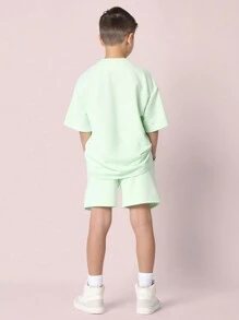 SUMWON 高级宽松套装 舒适青年运动休闲套装 淡季训练服 日常运动服 度假 - 綠色 - 查看 2