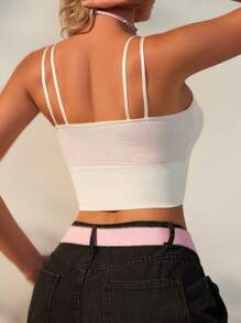 2pcs Ladies Letter Print Casual & Comfy Bra Set - Multicolor - View 2