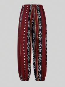 Tween Boy Basis Minimalist Graphic & Totem Printed Pants - Multicolor - View 2