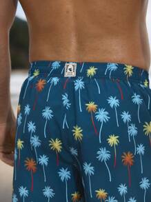 Surfspeed Men's Tie Front Printed Pocket Casual Beach Pants, Vacation & Leisure Men Swim Trunks - Multicolor - View 2