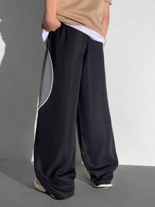 SHEIN Tween Boys' Casual Patchwork Pocket Straight Leg Pants - Grey - View 2