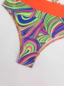 SHEIN Slayr Women's Bikini Set, Beach Bikini With Padded Hard Pads, Color Blocking Summer