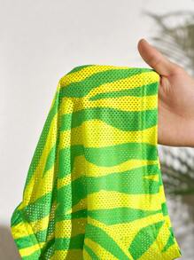 Slaydiva 2pcs Geometric Print Spaghetti Strap Cami Top And Shorts Set - Green - View 7