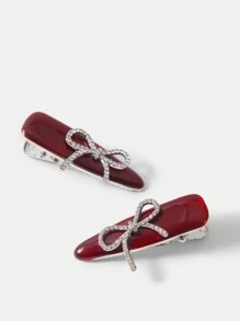 MOTF PREMIUM FASHIONABLE RED BOW DECOR HAIR CLIP