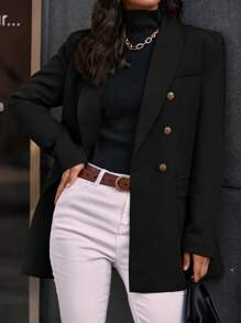 Aveloria Modichic Lapel Neck Double Breasted Casual Blazer Fall Cloth For Women