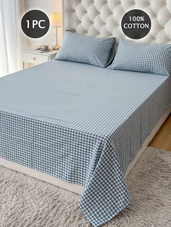 1pc 100%Cotton, Yarn-Dyed Washed Cotton,Flat Sheet