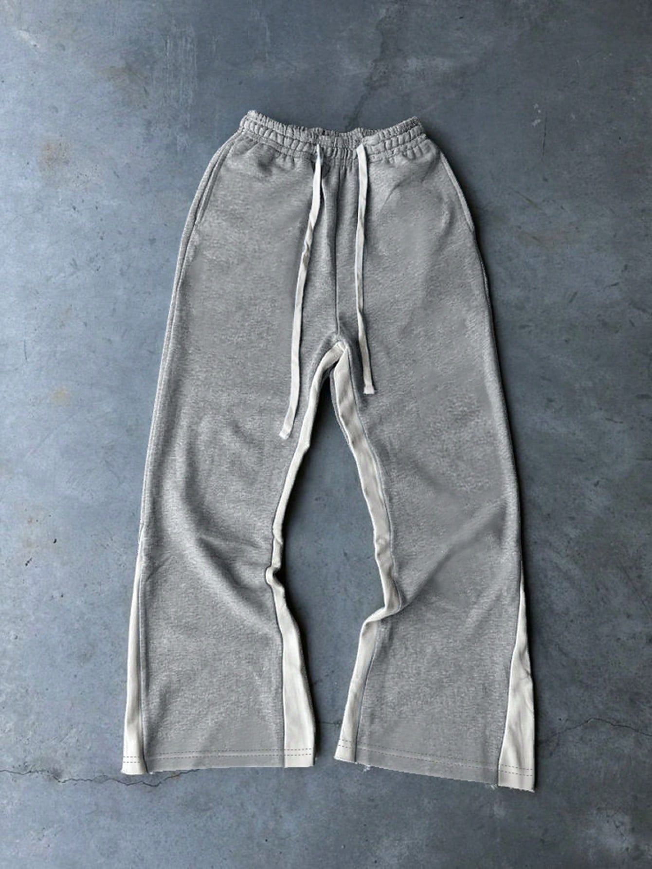 SHEIN Manfinity Dauomo Men's Solid Color Paneled Front Lace-Up Casual Sweatpants