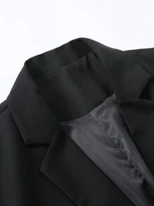 Manfinity Mode Plus Size Men's Front Button Long Sleeve Pocket Simple Casual Suit Jacket Prom For Men, Simple Fashion Casual Daily Wear Casual Formal Blazer