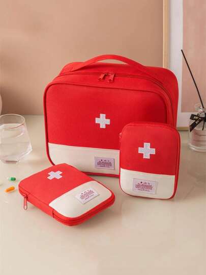 1 bolsa médica portátil para medicamentos com vários compartimentos, adequada para viagens, saúde e uso de emergência para acampamentos ao ar livre, caminhadas, viagens de emergência, bolsa de armazenamento de medicamentos de emergência multifuncional para batom, pincel, cuidados com a pele, telefone celular, moedas, itens pequenos, para casa, presente, férias e festival, Halloween, Natal, uso multifuncional, Boho Vibes