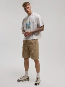 Musero 方格口袋细节长款短裤 - 咖啡棕 - 查看 1