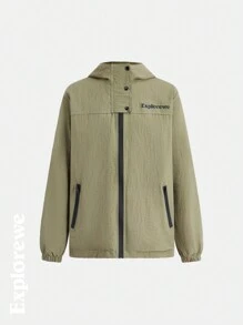 SHEIN 2pcs/Set Teenager Boy Windbreaker And Shorts, Suitable For Casual, Outdoor Sports, Spring Season