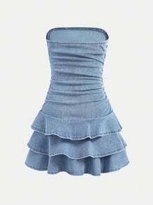 SHEIN Girlism Vestido ajustado de estilo Y2K con capa y detalles de lazo para niñas preadolescentes