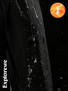 SHEIN 青少年女孩休闲纯色抽绳腰长裤，户外，秋冬 - 黑色 - 查看 7