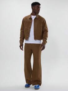 Musero Pocket Detail Denim Jacket - Brown - View 1