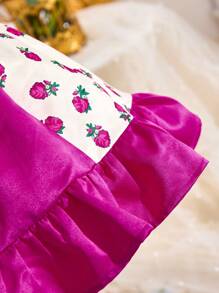 SHEIN Babygirl Stylish Colorblock Floral Pattern Summer Vacation Sundress - Multicolor - View 3